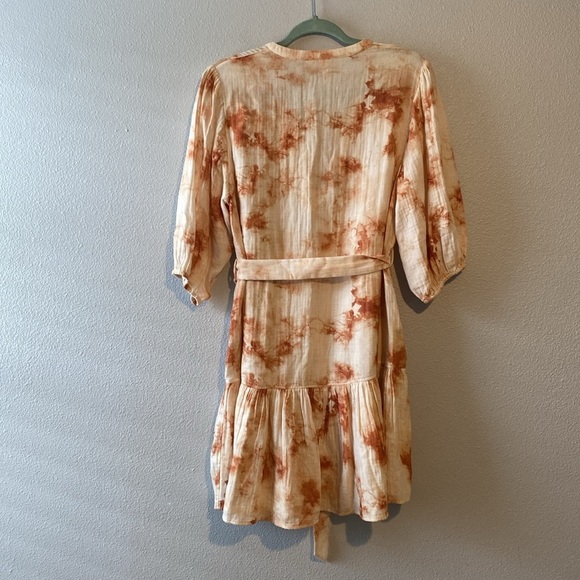 JONATHAN SIMKHAI Orange Gauze Opal Tie Dye Mini Dress Cover Up - Picture 5 of 8